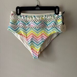 Tularosa Elias Bikini Bottom in Rainbow Chevron SIZE M